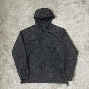 RipnDip Windbreaker Mens Small Black All Over Cat Print Hooded